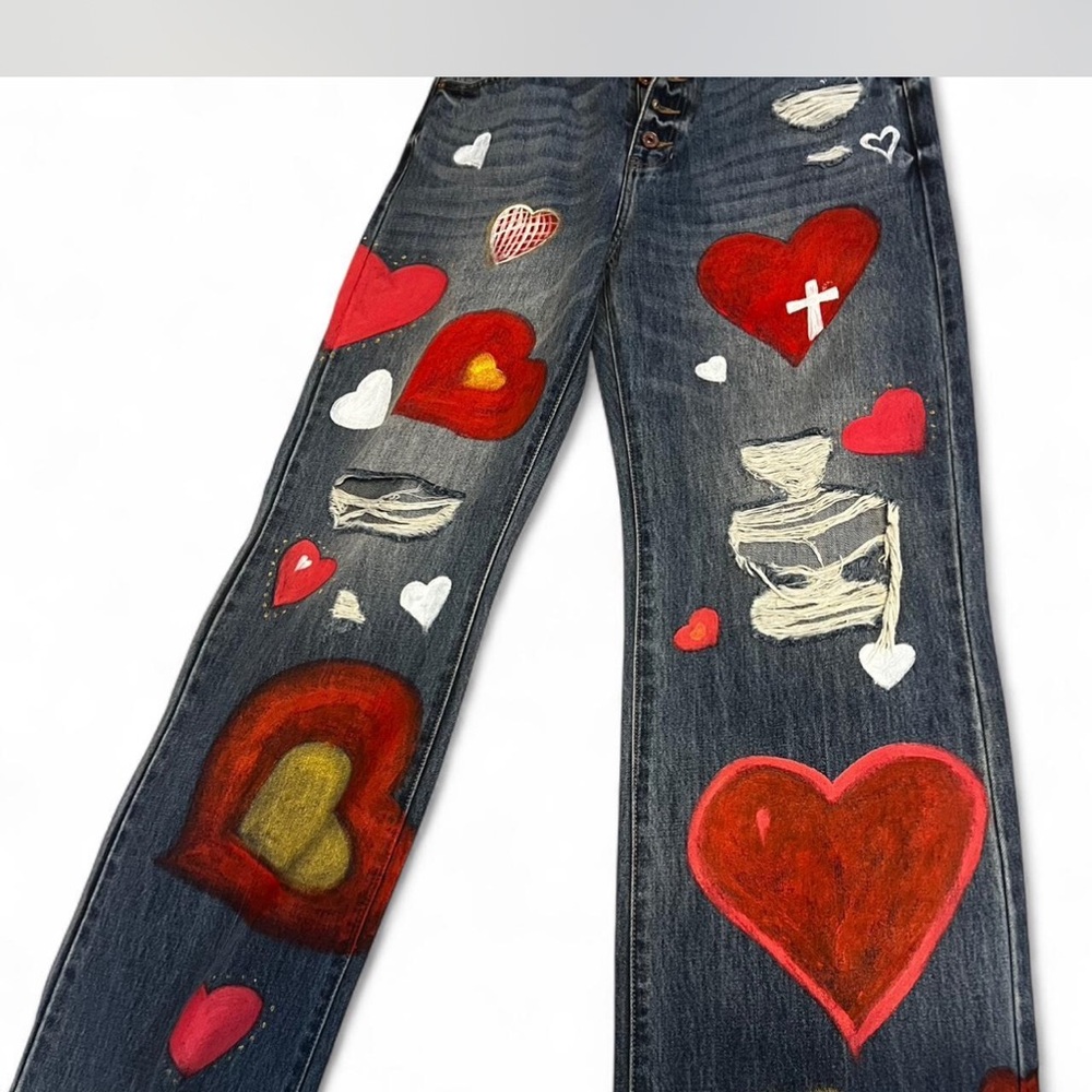 Women’s One of one Heart Patterned Jeans